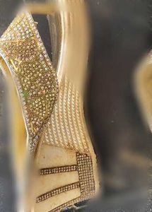 Elegant Gold Embellished Sandals