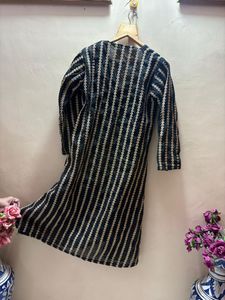 handwork Striped Black &amp; Beige Kurta