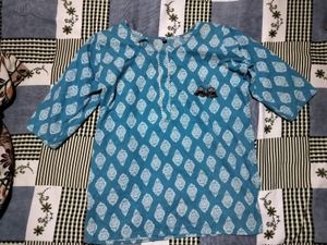 Teal Printed Kurta