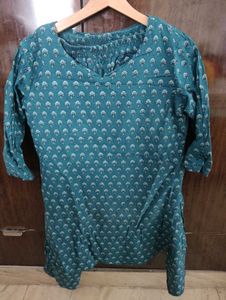 Elegant Teal Printed Kurta pants set
