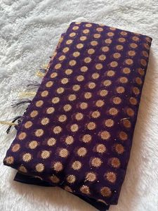 Elegant Purple Banarasi Saree♥️
