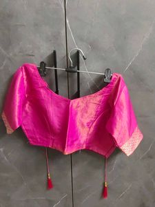Vibrant Pink &amp; Yellow Saree with blouse