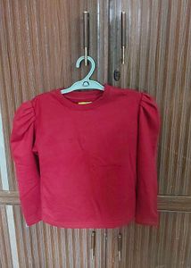 Red Puff Sleeve Top