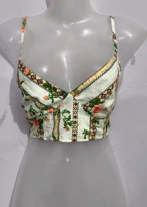 Floral Print Cropped Cami Top