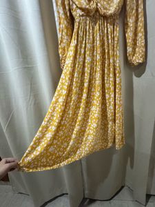 Yellow Floral Print Maxi Dress