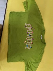 Cropped Green T-Shirt with Butterfly "EMPATHY" Pri