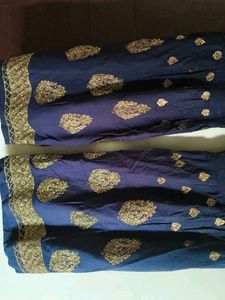 Golden Embroidery Dark Blue Sharara