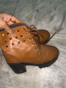 Studded Brown Ankle Boots