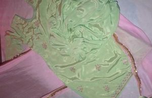 original crap silk with Pink Dupatta