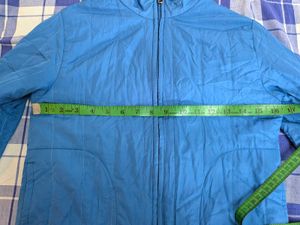 Blue Quilted Zip-Up Jacket