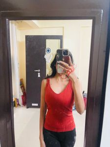 Red Sleeveless Top