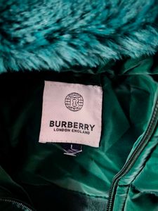 Burberry Green Hooded Puffer Jacket