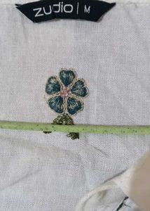 New not used White Cherry Print Shirt Dress