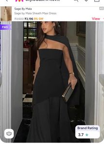 Chic Black Maxi Dress with Cape Detail