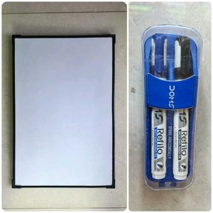 Whiteboard 1x1.5 Feet (FREE Duster, Markers)