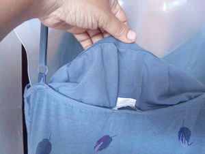 Blue Leaf Print Nightgown