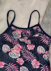 Tropical Print Bikini Top