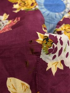 Beautiful Maroon Top With Handwork In Front
