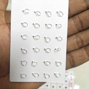 925 Pure Silver Dimond Nose&amp;Ear Earings 1 pair