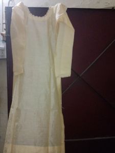 Cream Embroidered Kurti