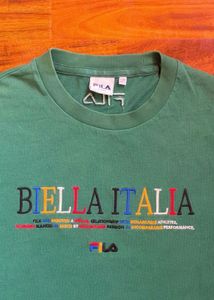 FILA Biella Italia Logo Embroidered T-Shirt - Fore