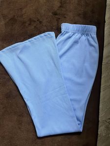 Baby Blue Ribbed Polo Crop Top