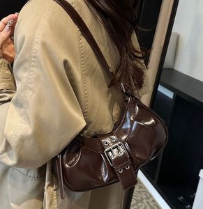 Chic Brown PU Leather shoulder Bag