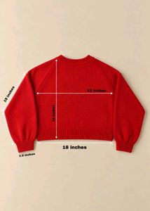 RED RIBBED CREWNECK SWEATER