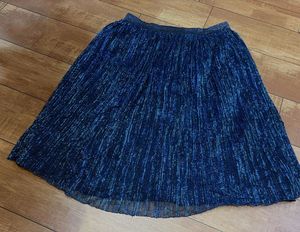 Sparkly Blue Pleated Skirt