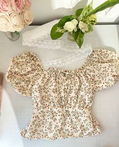 sale 🌼spring Floral Print Puff Sleeve Top