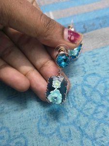 Sparkling Blue Gemstone Earrings