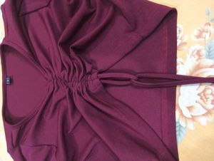 Chic Maroon Ruched Crop Top