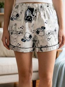 Cute Cartoon Cat Pajama Shorts