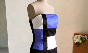 with freebies 🫶 Chic Colorblock Strapless Dress
