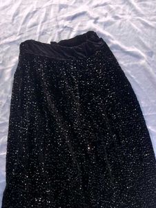 Black Sequence Velvet Lehenga With Dupatta