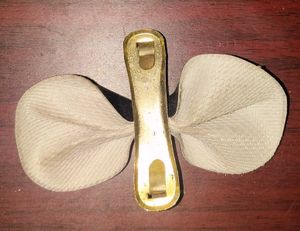 Black Faux Leather &amp; Golden Bow .