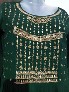 dark green kurti with lehga