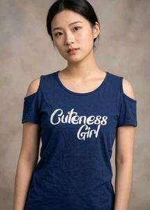 Cute Graphic Blue T-Shirt