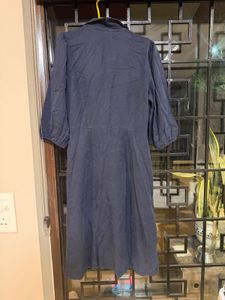Forever New Navy Blue Button-Down Midi Dress