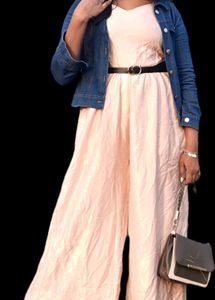 Elegant Pink Jumpsuit - Wide Leg