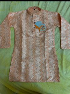 Kids Peach Kurta Set