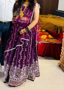 Beautiful Partywear Purple Lehnga