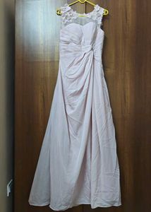 Elegant Pink Gown with Floral Detail
