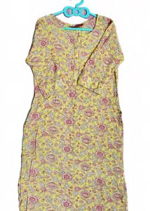 Yellow Floral Print Kurta