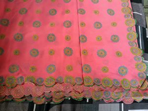 Elegant Pink Embroidered Saree