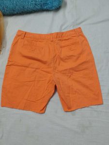 Orange Cotton Shorts