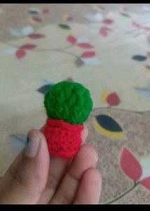 Handmade Crochet Cactus Keychain