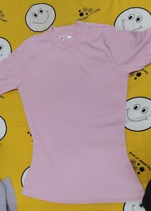 Light Pink Ribbed Turtleneck Top