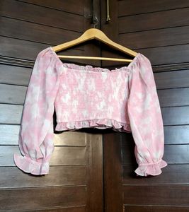 AND Pink Tie-Dye Crop Top &amp; Skirt Set