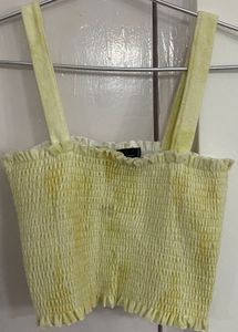 Smocked Yellow Crop Top